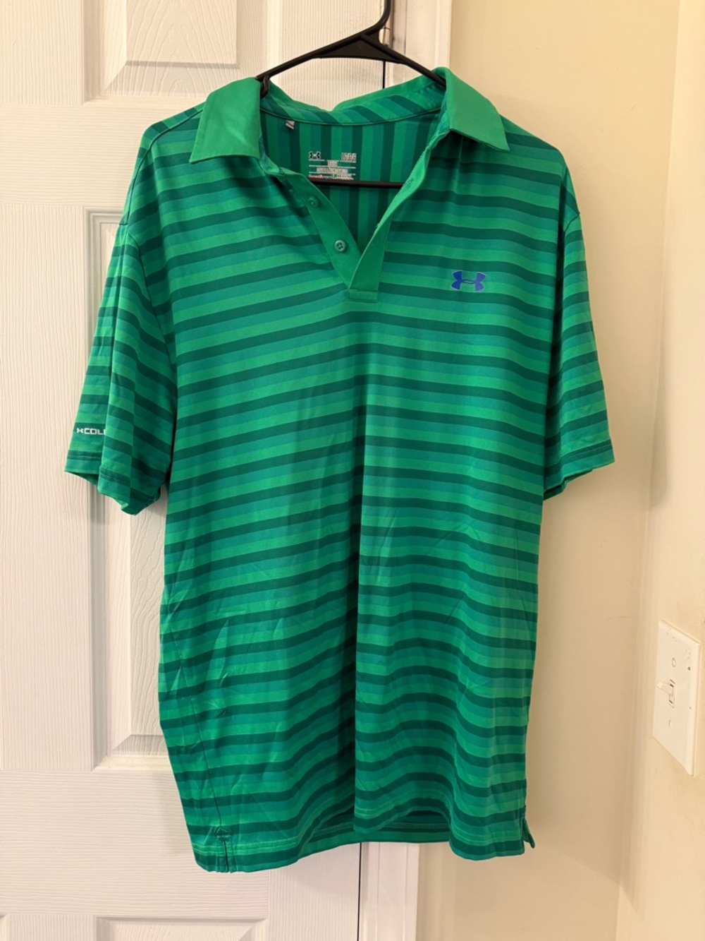 Under Armour HeatGear Green Striped Polo